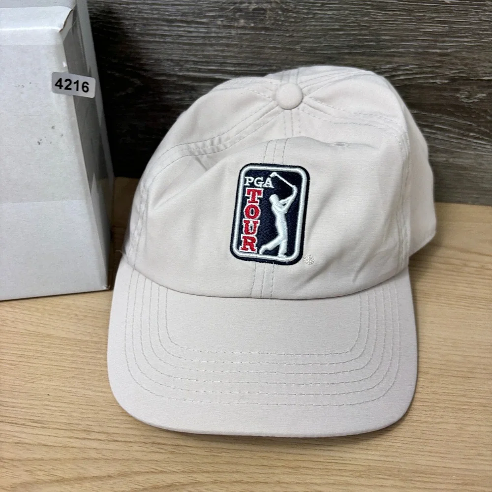 PGA Hat Cap Strap Back Brown Tan‎ Professional Golf Golfing Performance